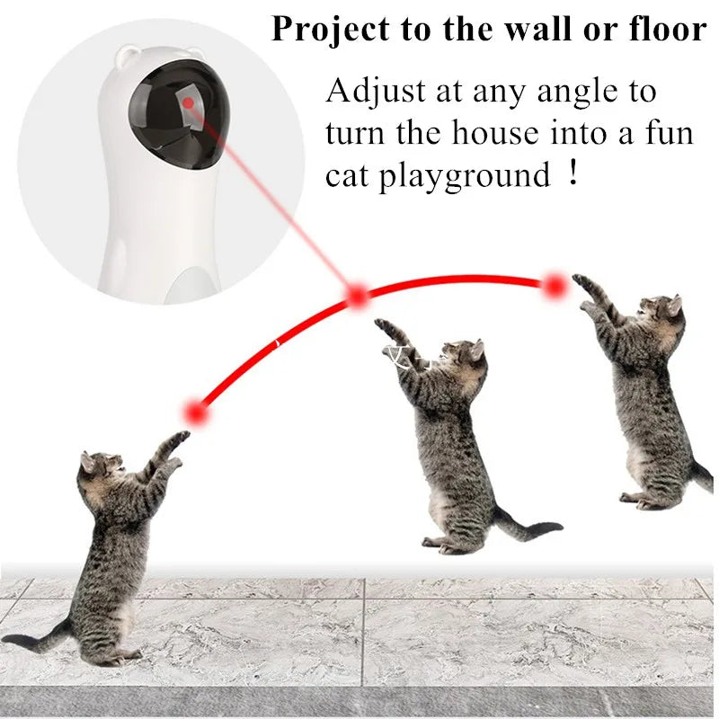 Cat LED Laser Funny Toy Interactive Toy Automatic Laser Cat Toy Auto Rotating Cat Exercise Training Entertaining Toy Multi-Angle