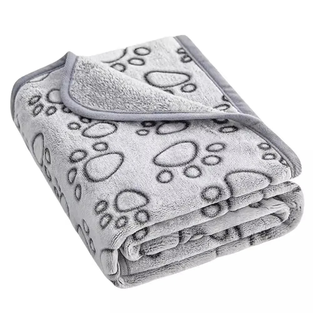 Pink Soft Fluffy Pet Blanket with Paw Print Warm Comfortable Dog Cat Blanket Mat for Bed or Sofa High Quality Pet Accessories