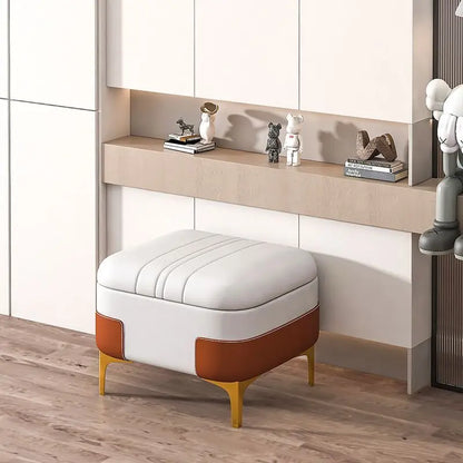 Nordic Storage Ottoman Bench Large Capacity Changing Shoes Stool Organizer Box Comfortable Footrest Ottoman Sofa Bench Doorstep