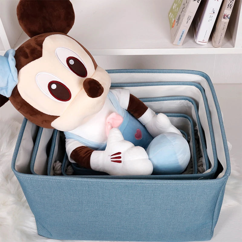 Collapsible Canvas Shelf Basket Wardrobe Bedroom Organizers Fabric Storage Basket Foldable Linen Storage Box for Toy Debris