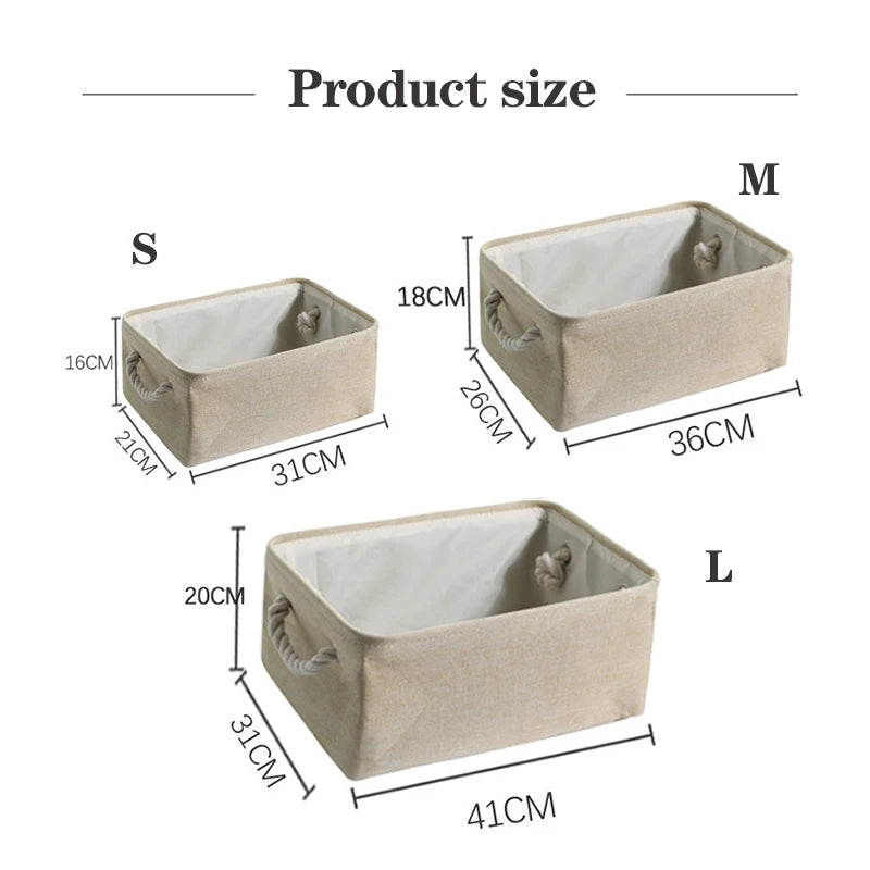 Collapsible Canvas Shelf Basket Wardrobe Bedroom Organizers Fabric Storage Basket Foldable Linen Storage Box for Toy Debris