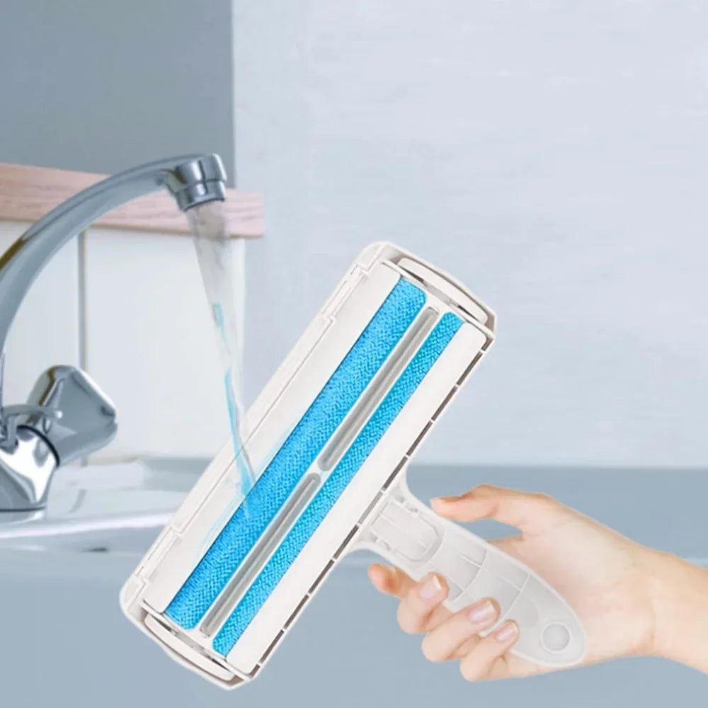 Pet Self-Cleaning Lint Sticking Roller Pet Hair Roller Remover Lint Brush Dedusting Roller 2-Way Removing Dog Cat Hair from Sofa