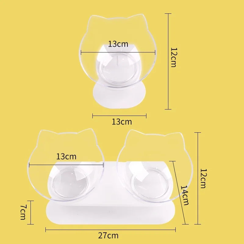 Non-Slip Double Cat Bowl Pet Water Food Feed Dog Bowls Pet Bowl with Inclination Stand Cats Feeder Feeding Bowl Kitten Supplies