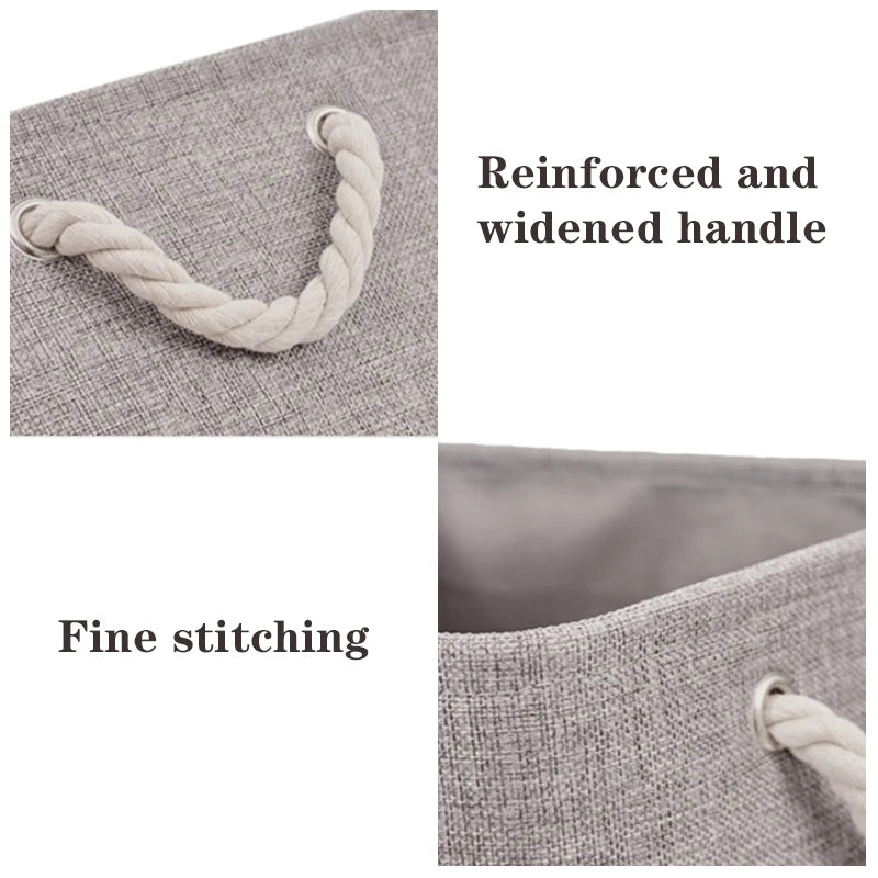 Collapsible Canvas Shelf Basket Wardrobe Bedroom Organizers Fabric Storage Basket Foldable Linen Storage Box for Toy Debris