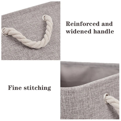 Collapsible Canvas Shelf Basket Wardrobe Bedroom Organizers Fabric Storage Basket Foldable Linen Storage Box for Toy Debris