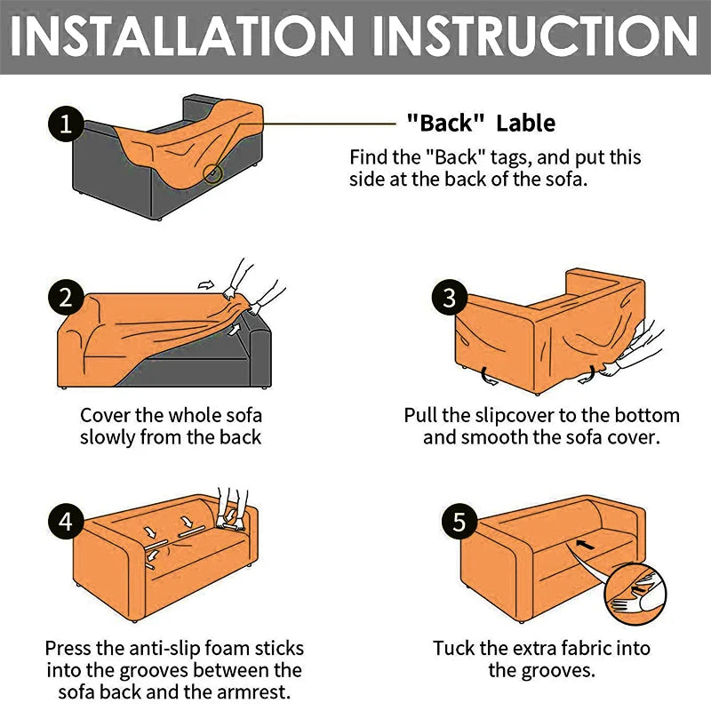 Water-Resistant Sofa Protector Elastic Sofa Cover Adjustable Armchair Couch Cover Corner Sofa Slipcover Furniture Protector 1Pc
