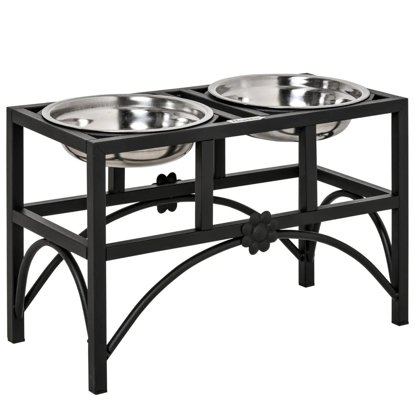 Raised Dog Food Bowls Non-Slip Iron Pet Beds Furniture Double Stainless Steel Feeder Stand for Large Dogs Eating