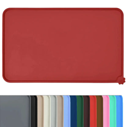 Cat Dog Food Mat for Pet Feeding Bowl Floors Waterproof Non Slip, Silicone Pet Bowl Mat - High-Lipped, Non-Stick, Waterproof Pad