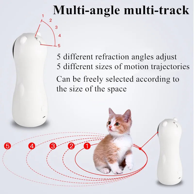 Cat LED Laser Funny Toy Interactive Toy Automatic Laser Cat Toy Auto Rotating Cat Exercise Training Entertaining Toy Multi-Angle