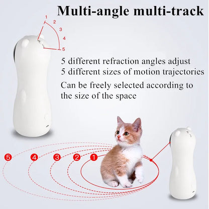 Cat LED Laser Funny Toy Interactive Toy Automatic Laser Cat Toy Auto Rotating Cat Exercise Training Entertaining Toy Multi-Angle