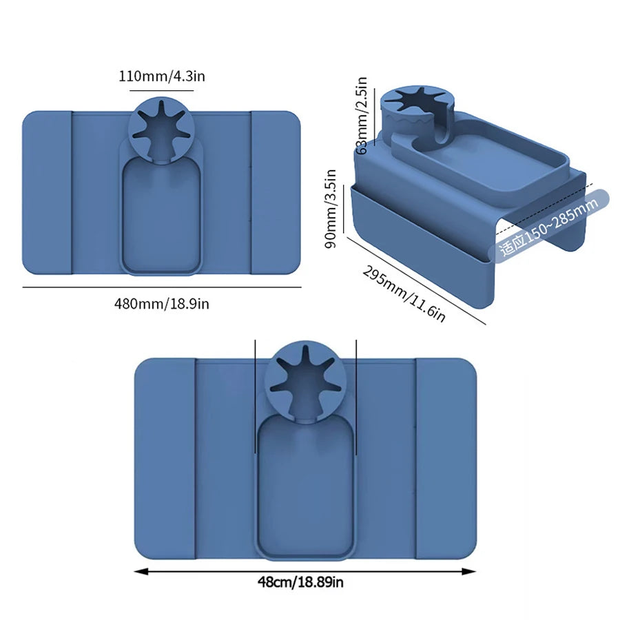 Silicone Coaster Sofa Cup Holder Tray Sofa Armrest Storage Box with Accessories Side Pocket for Remote Control and Beverage