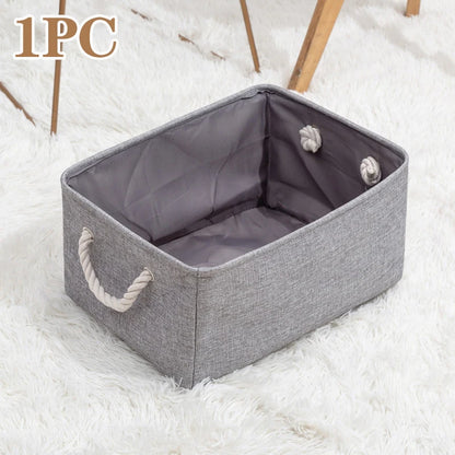 Collapsible Canvas Shelf Basket Wardrobe Bedroom Organizers Fabric Storage Basket Foldable Linen Storage Box for Toy Debris