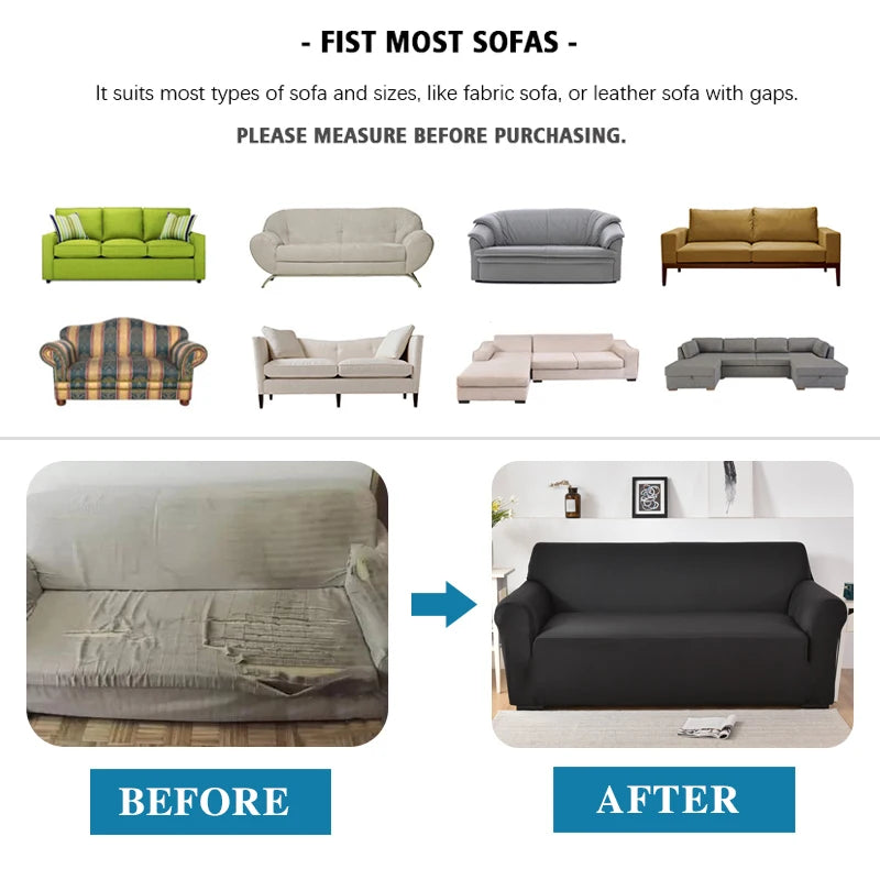 Water-Resistant Sofa Protector Elastic Sofa Cover Adjustable Armchair Couch Cover Corner Sofa Slipcover Furniture Protector 1Pc