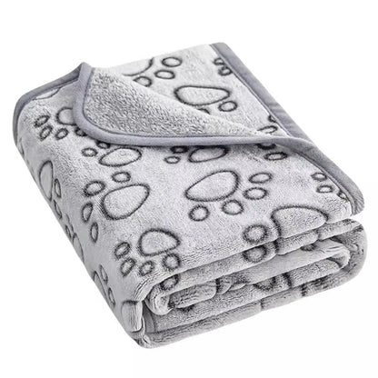 Pink Soft Fluffy Pet Blanket with Paw Print Warm Comfortable Dog Cat Blanket Mat for Bed or Sofa High Quality Pet Accessories
