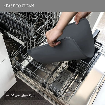Cat Dog Food Mat for Pet Feeding Bowl Floors Waterproof Non Slip, Silicone Pet Bowl Mat - High-Lipped, Non-Stick, Waterproof Pad